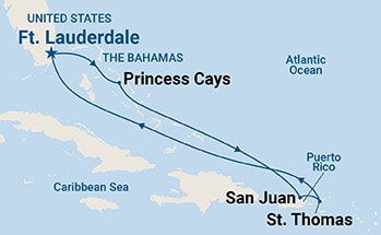 7-Day Eastern Caribbean with St. Thomas Itinerary Map